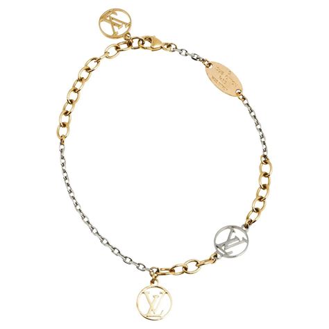 Louis Vuitton Gold & Silver Toned Logomania Bracelet 